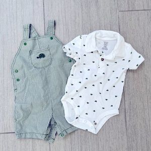 Turtle and Stripe Romper Set